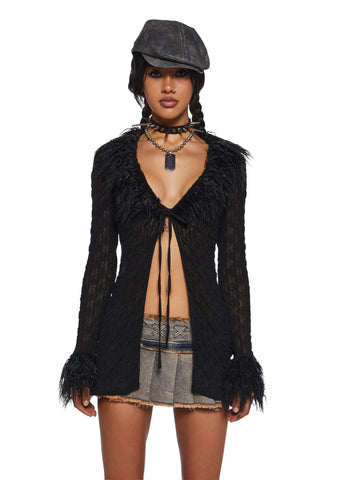 With The Band Knit Cardigan - Black