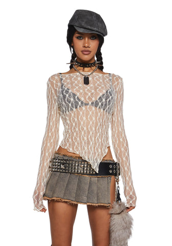 Breaking Up Long Sleeve Top - Off White