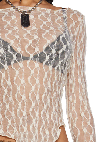 Breaking Up Long Sleeve Top - Off White