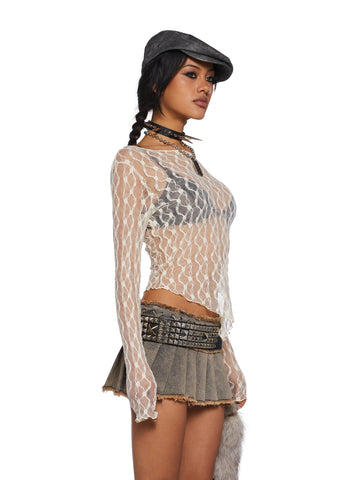 Breaking Up Long Sleeve Top - Off White