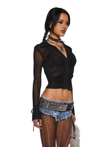 Runaway Riot Long Sleeve Top - Black