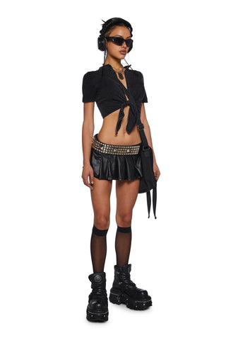 After The Afterparty Short Sleeve Top - Black