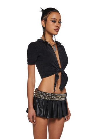 After The Afterparty Short Sleeve Top - Black