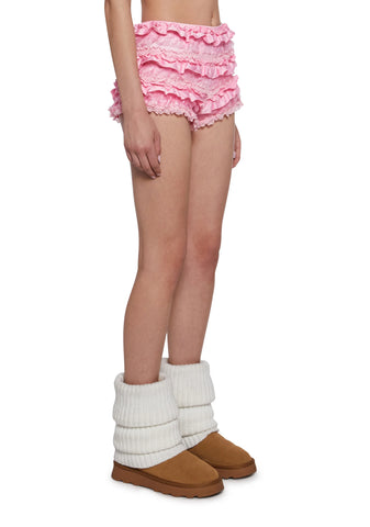 Lovesick Lace Ruffle Bloomers - Pink