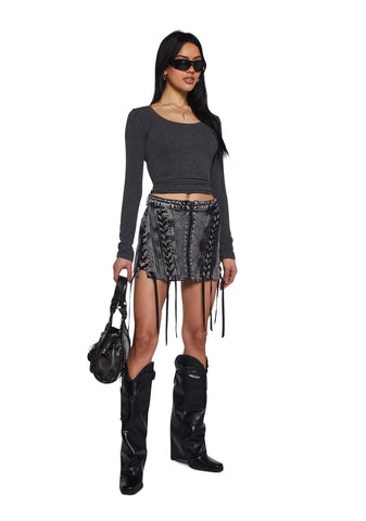 Raider Maiden Acid Wash Skirt