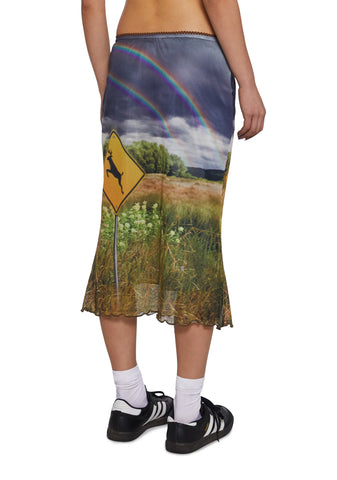 Double Rainbow Mind Mesh Skirt