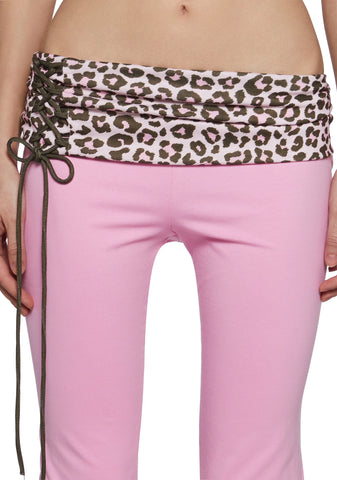 Hot Crush Knit Pants - Pink