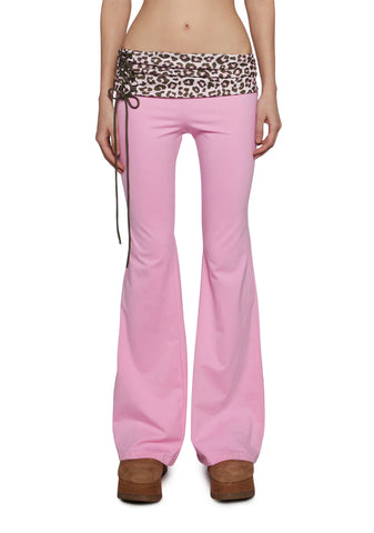 Hot Crush Knit Pants - Pink