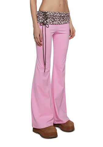 Hot Crush Knit Pants - Pink
