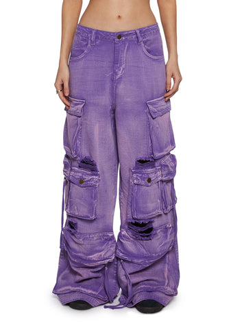 Wicked Persuasion Cargo Jeans - Purple