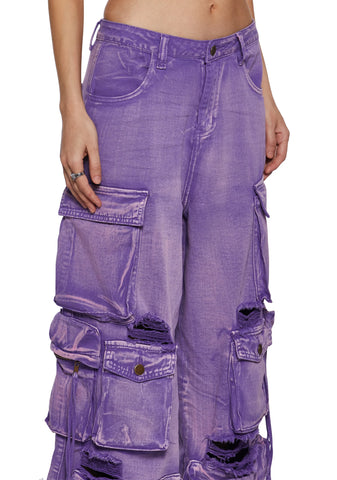 Wicked Persuasion Cargo Jeans - Purple