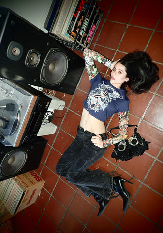 Lace Up Flare Denim Jeans