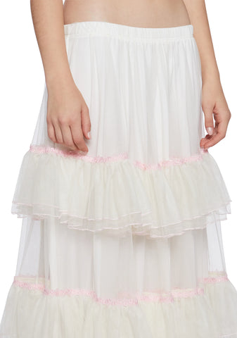 Not Shy Tiered Midi Skirt
