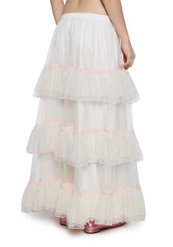 Not Shy Tiered Midi Skirt