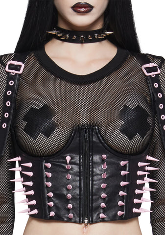 Steel Gaze Underbust Corset - Pink