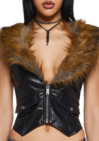 Boho Wild Vegan Leather Vest