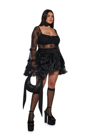 True Love Nonsense Lace Bodysuit - Black