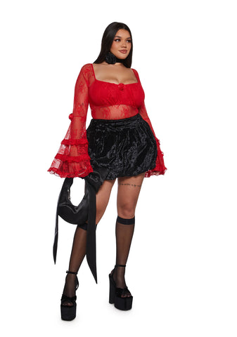 True Love Nonsense Lace Bodysuit - Red