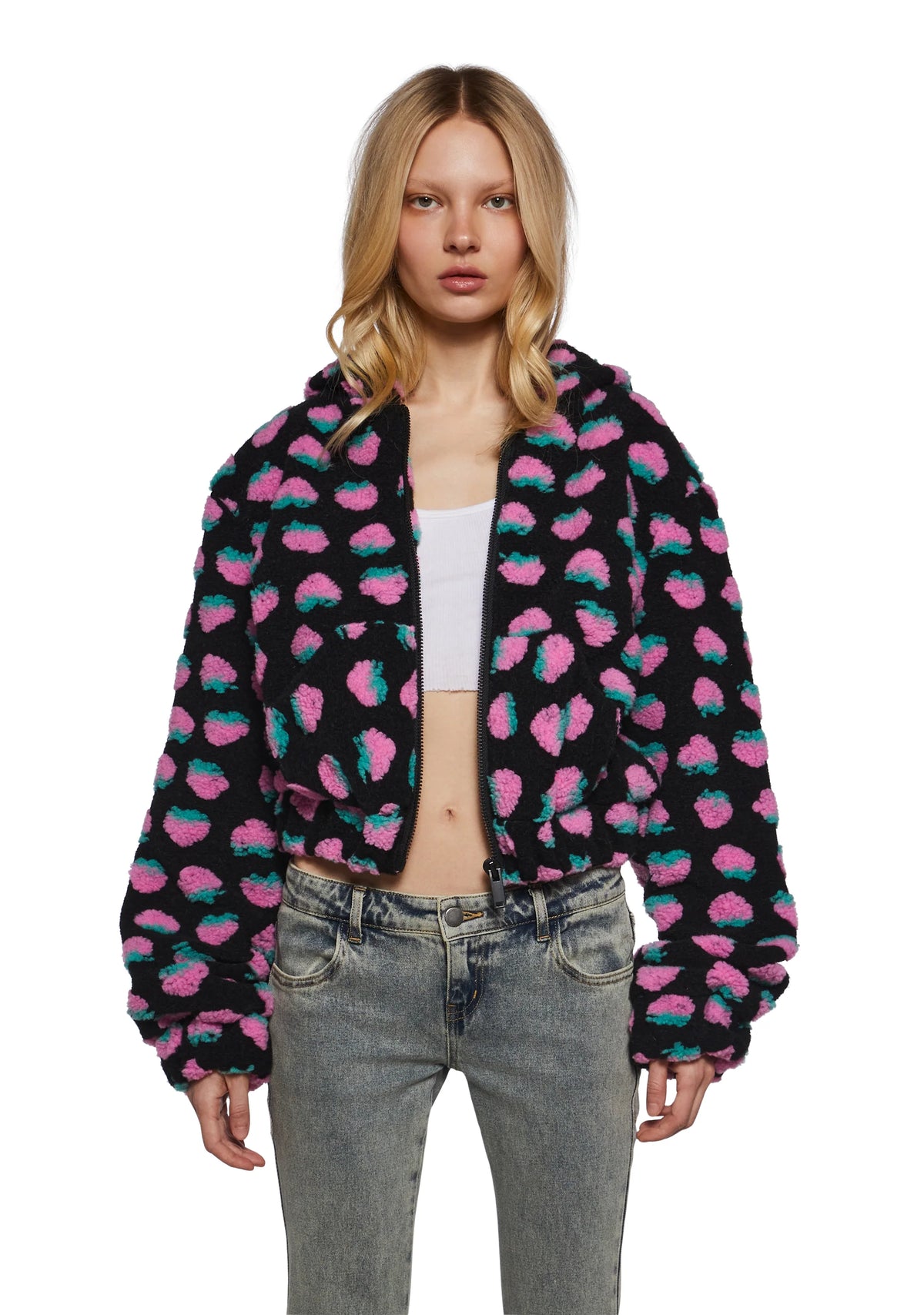 Berry Smitten Hooded Sherpa Jacket