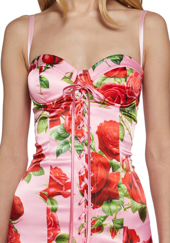 Romantic Getaway Midi Dress - Pink