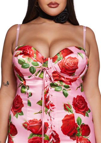 Romantic Getaway Midi Dress - Pink