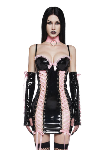 Obsessive Desire Bodycon Dress And Gloves Set