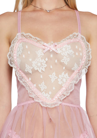 Lovely Hearts Lace Teddy