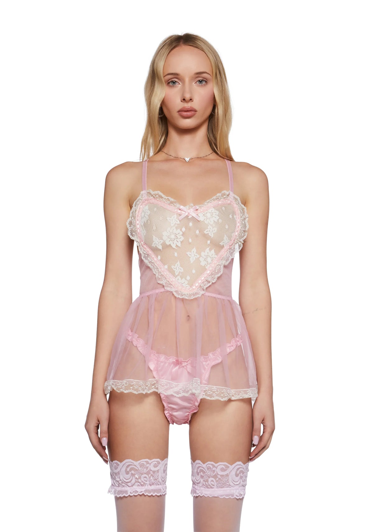 Lovely Hearts Lace Teddy