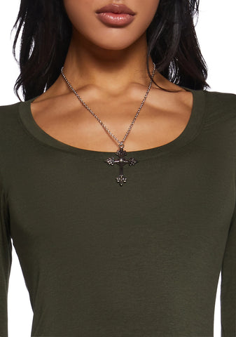 Casual Meetups Long Sleeve Top - Olive