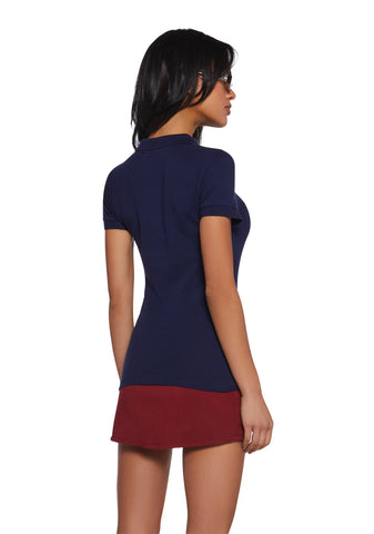 Perfectly Preppy Short Sleeve Top - Blue