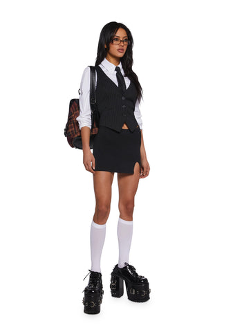 Don’t Even Go There Mini Skort - Black