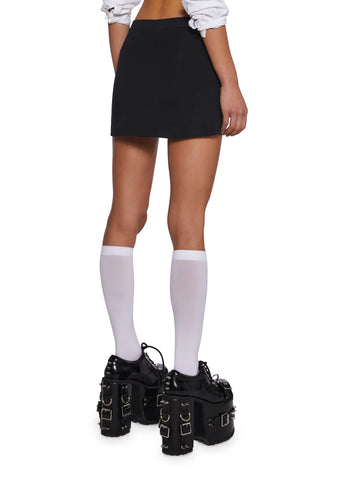 Don’t Even Go There Mini Skort - Black