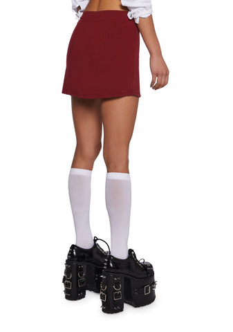 Don’t Even Go There Mini Skort - Dark Red