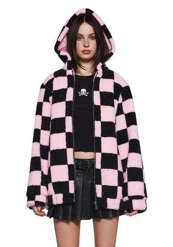 Sweet Scenester Hooded Sherpa Jacket