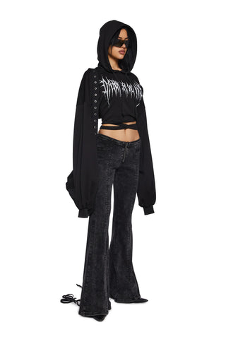 Chord Backless Cropped Hoodie