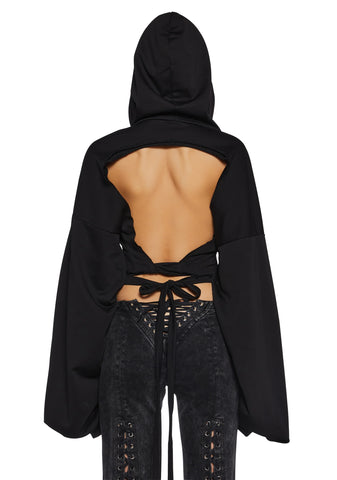 Chord Backless Cropped Hoodie
