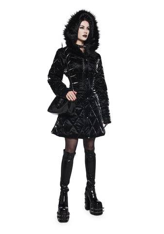 Cloaked In Darkness Corseted Puffer Jacket