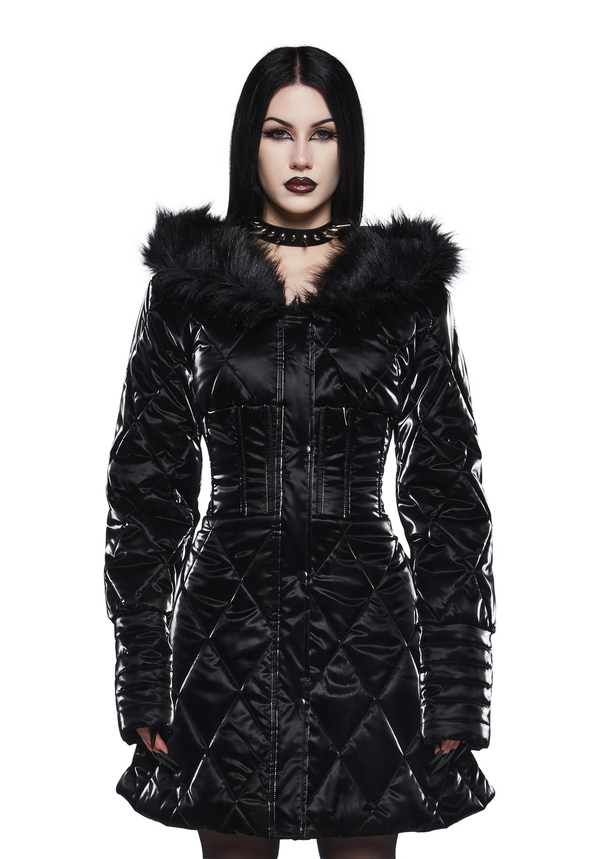 Cloaked In Darkness Corseted Puffer Jacket