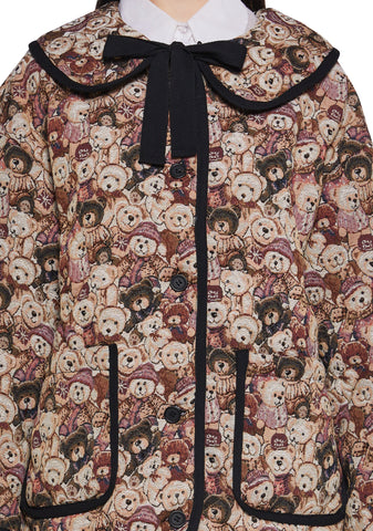 Lady Love Convertible Collared Coat - Teddy Bear