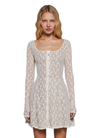 Botanic Bliss Mini Dress - Off White