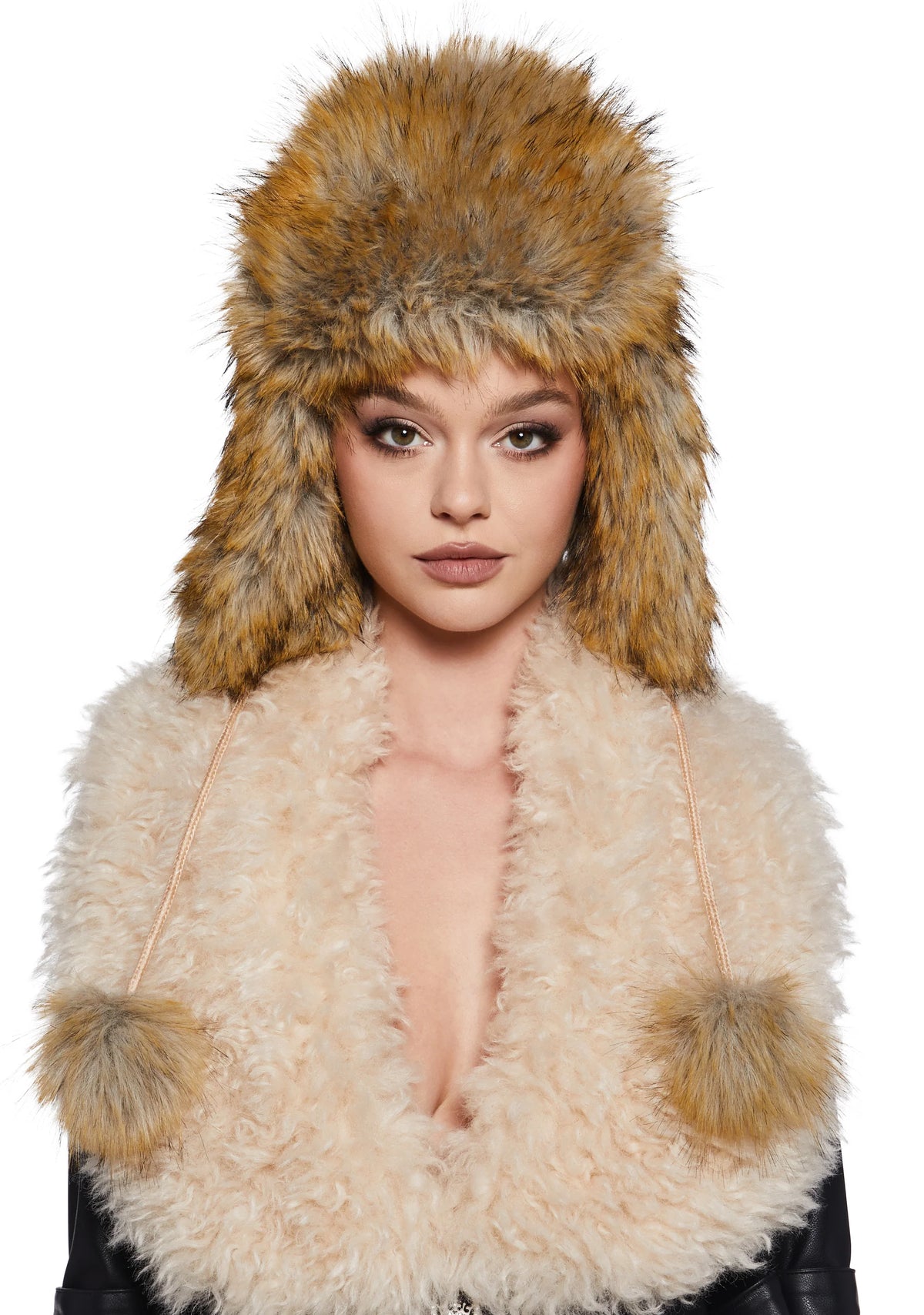 Clique Oversized Trapper Hat - Brown