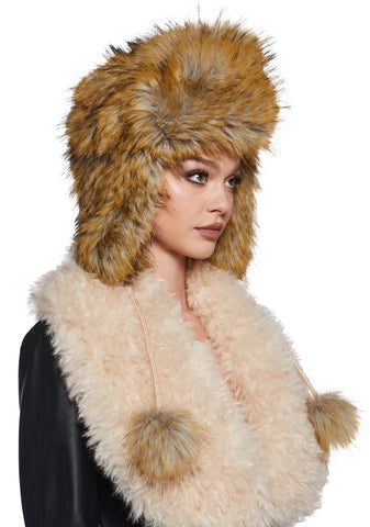 Clique Oversized Trapper Hat - Brown