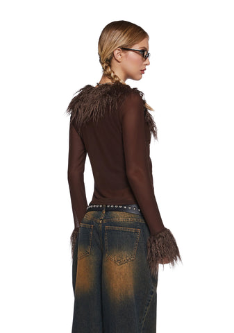 With The Band Knit Cardigan - Brown