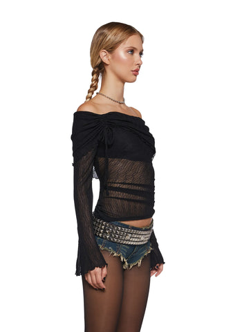 Only Yours Long Sleeve Top - Black