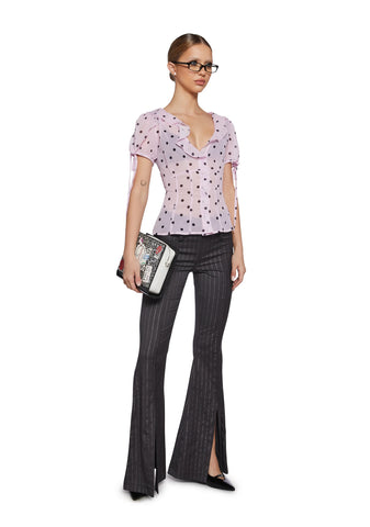 Check Me Out Sheer Blouse - Polka Dot