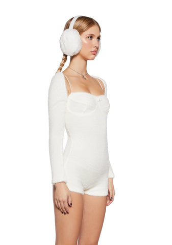 By The Fire Romper And Shrug Set - Ivory