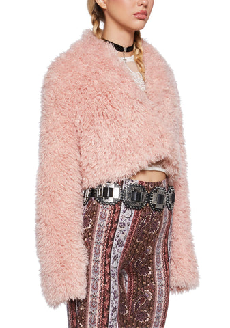 Spiraling Daze Faux Fur Jacket