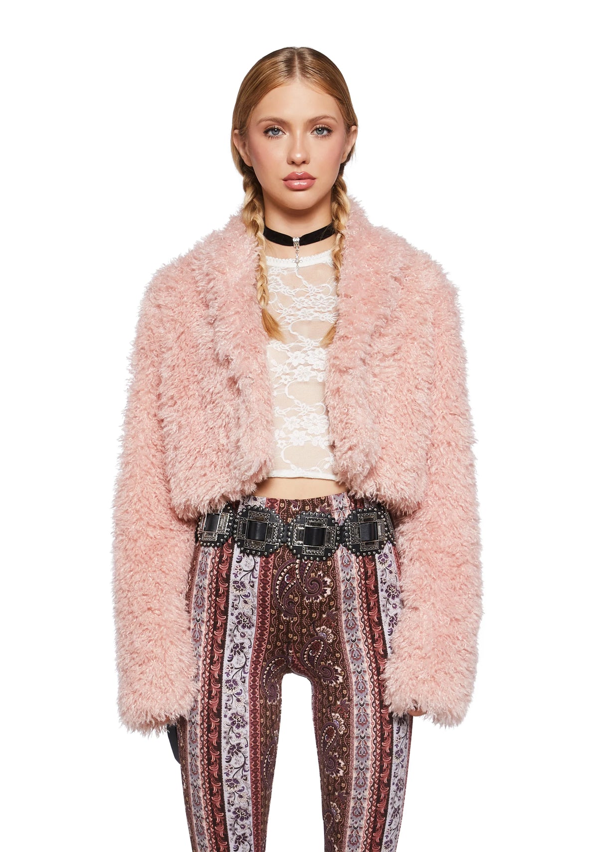 Spiraling Daze Faux Fur Jacket