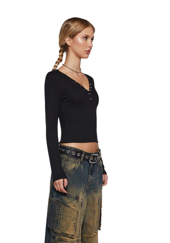 Understated Days Long Sleeve Tee - Black