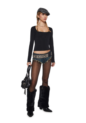 Singled Out Long Sleeve Tee - Black